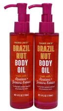 Trader Joe's Brazil Nut Body Oil 4 oz Travel Size Brand New Lot of 2
