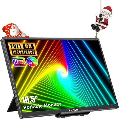 Eyoyo Portable Monitor for Laptop 10 Inch Small 1920x1280 USB C Computer Display