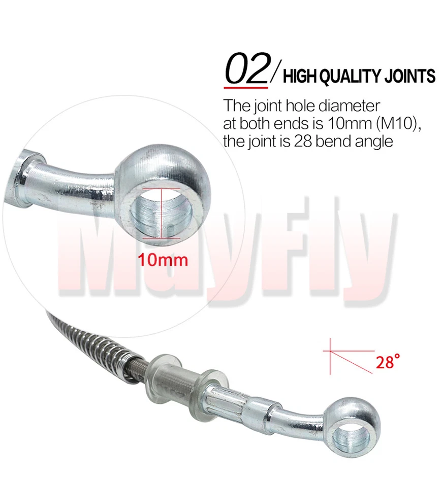 Aceite de embrague de línea de freno de refuerzo hidráulico de acero inoxidable apto para moto de cross M10 Foto 4 de 4