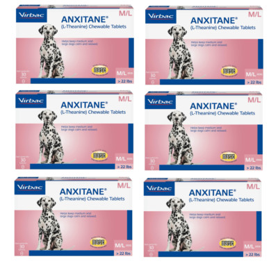 Anxitane Chewable Tablets Medium & Large Dog 30 Count pack of 6