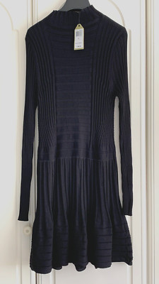 Max Studio schwarzes dickes Jerseykleid leicht ausgestellt Größe Large neu mit Etikett