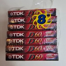 TDK D60 High Output Dynamic Performance Blank Cassette Tapes Lot of 7 New Sealed
