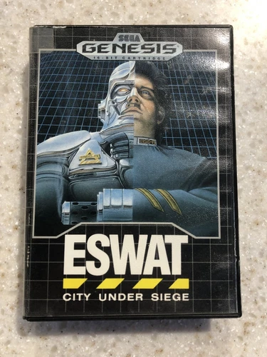 ESWAT CITY UNDER SIEGE SEGA GENESIS GAME CARTRIDGE GAME, MANUAL AND CASE NES HQ