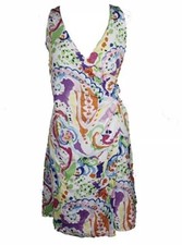 New Lauren Ralph Lauren Womens Dress Purple Pink Paisley Sz 10 Faux Wrap