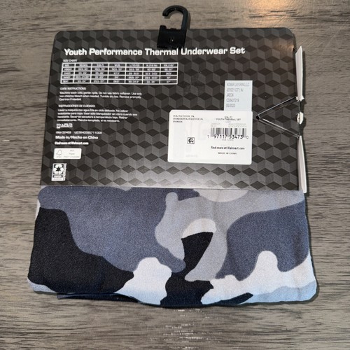Athletic Works Boys Thermal Underwear Set Gray Camouflage S 6/7 Soft Boys - Picture 3 of 3