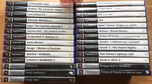 Lot 25 Boîtiers Vides Jeux PS2 - Sony, Sans Jeux Ni Notices, Pour Collection Ou Réparation