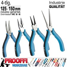 4x Profi Feinmechaniker Spitzzangen Set Elektronik Greif Rund Zange 125-150mm XT