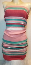 Say What? Women multicolor strapless pencil Dress bodycon stretch  MED
