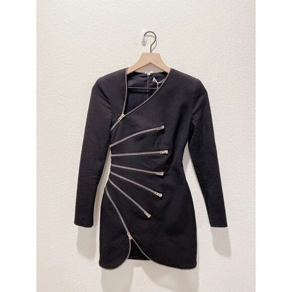 Abito con cerniera sunburst a maniche lunghe Alexander Wang taglia US4