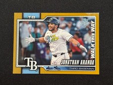2026 Topps Celebration Jonathan Aranda Walk This Way SSP Tampa Bay Rays Gold/50