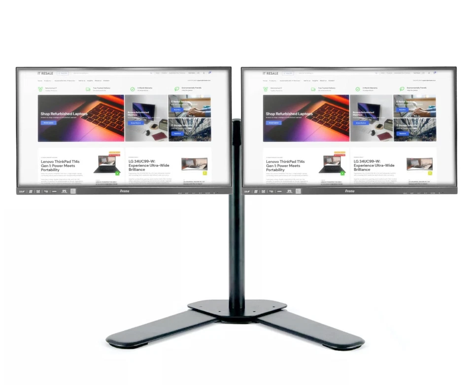 Cheap Dual Monitor Arm Setup 24 inch Full HD Monitor Work from Home WFH - Image 2 of 4