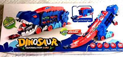Dinosaurier T-REX Track Deformation Cars Neu Kinder Autotransporter Spielzeug
