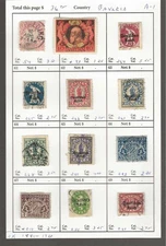 BAVARIA Classics...Sc #54/269; O13/60...M & U...1881/1920...12 Diff...SCV $36.75