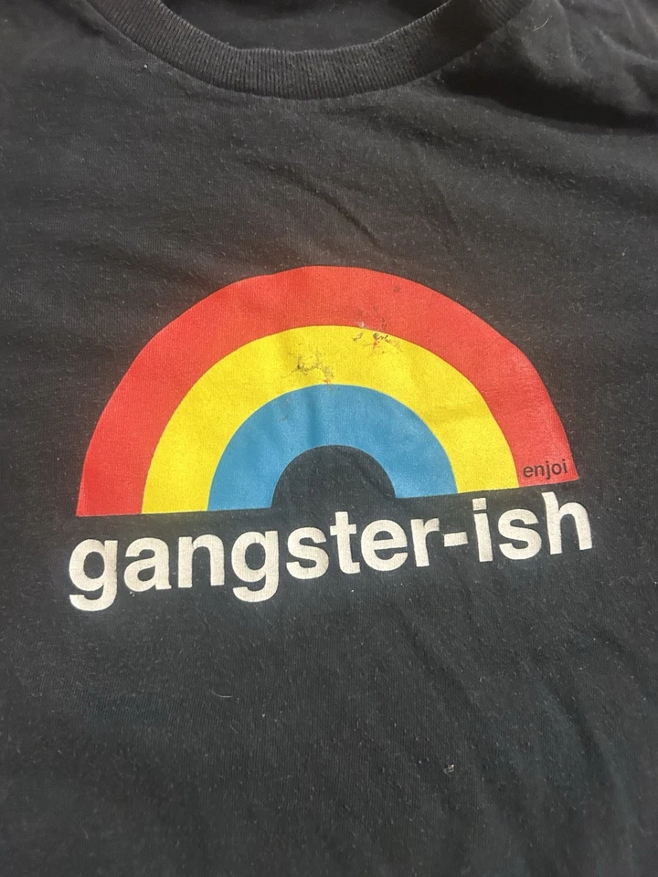 Vintage Enjoi Skateboards T-shirt Size XL Gangsterish Y2K Skateboarding Rainbow - Image 2 of 3