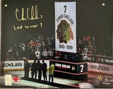Chris Chelios Auto Signed 11x14 Last to Wear #7 Fanatics /5 Blackhawks HOF!