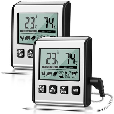 2 Pcs TP710 Digital Cooking Meat Thermometer, Large LCD Backlight Food Thermo...