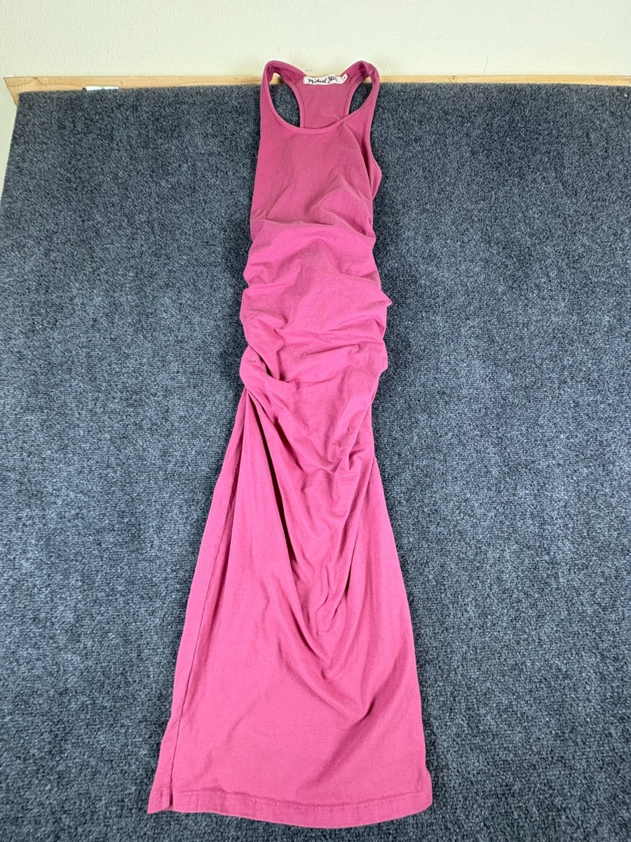 ruched racerback tank dress Ribbed Racerback Tank Midi Dress Gray