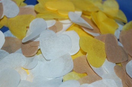 Rose Gold, Yellow & White Bio Degradable Confetti - Love Hearts - - Picture 12 of 22