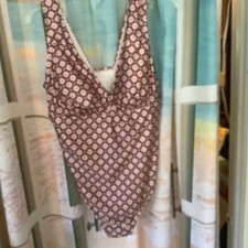 shade and shore one piece swimsuit 16 Pink Print NWOT