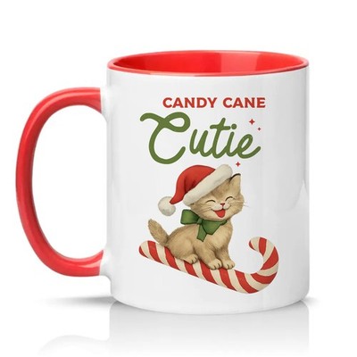 Zuckerstange Cutie Damen 11 Unzen Keramiktasse Katzenliebhaber Weihnachtsgeschenk