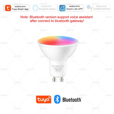 COOLO GU10 Tuya Wifi Smart LED Light Bulb Bluetooth Dimmable Lamps Smart Life Ap