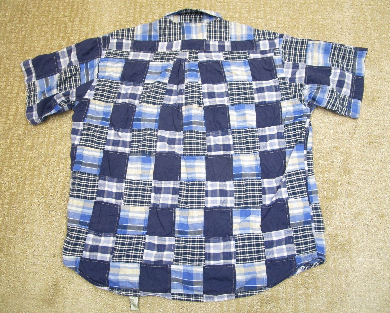 Orvis Shirt Men Extra Large Blue Patchwork Madras… - image 3