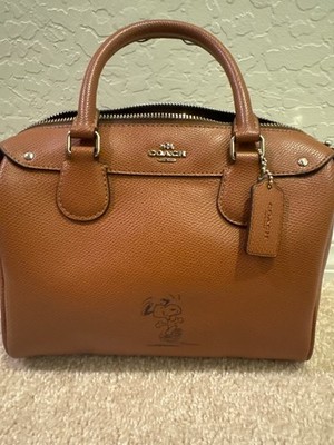 Coach F37272 x Peanuts Snoopy Saddle Leather Satchel Crossbody Bag