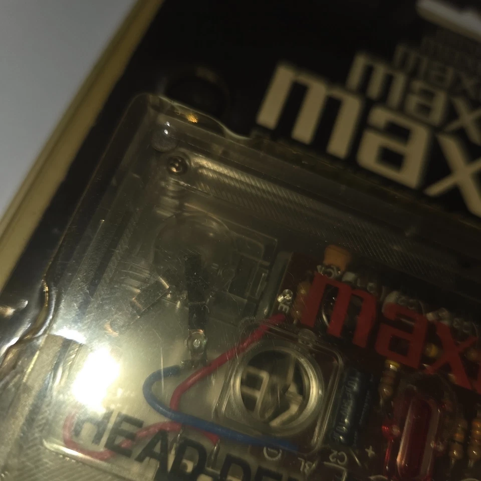 Desmagnetizador de cabezal de casete electrónico Maxell HE-44 de colección nuevo en tarjeta Foto 4 de 4