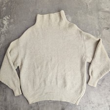 Wilfred Free Aritzia Montpellier Turtleneck Sweater 100 Wool Cream Beige S