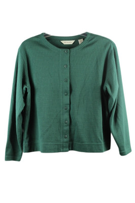 Bechamel Green Women's Cardigan Sweater Padded Shoulder XL 020