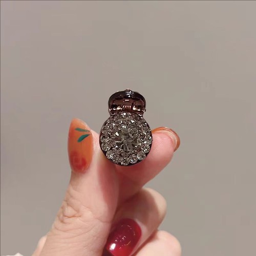 2pc shiny rhinestone mini clips - cute round for bangs & side, princess style - Picture 7 of 9