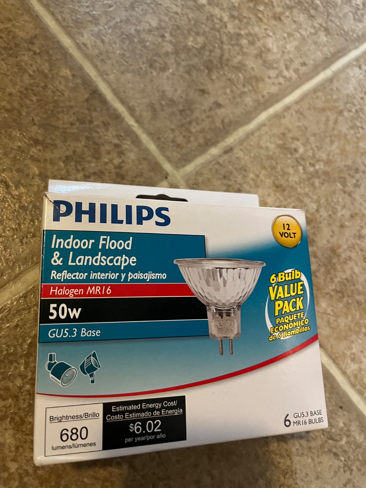 Pack of 4 NEW Philips Indoor/Outdoor Flood 50W MR16 GU5.3 Ba