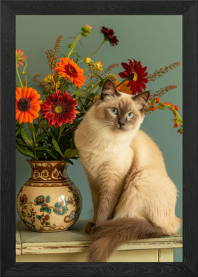 Gerahmtes Wandbild Poster Leinwanddruck Bild Javaner Katze