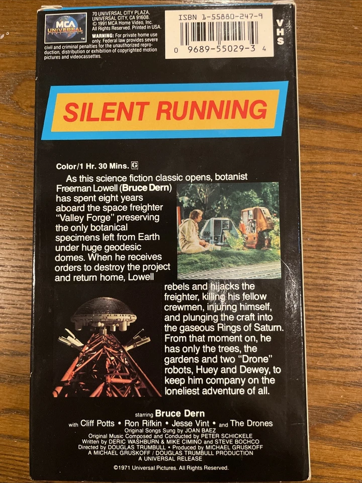 Silent Running 1994 VHS Tape RARE OOP Classic 1972 Sci-Fi Film Bruce Dern VTG - Image 4 of 4