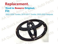 Gloss Black Front Grille Toyota Logo Emblem Badge 2022 Tundra Sequoia