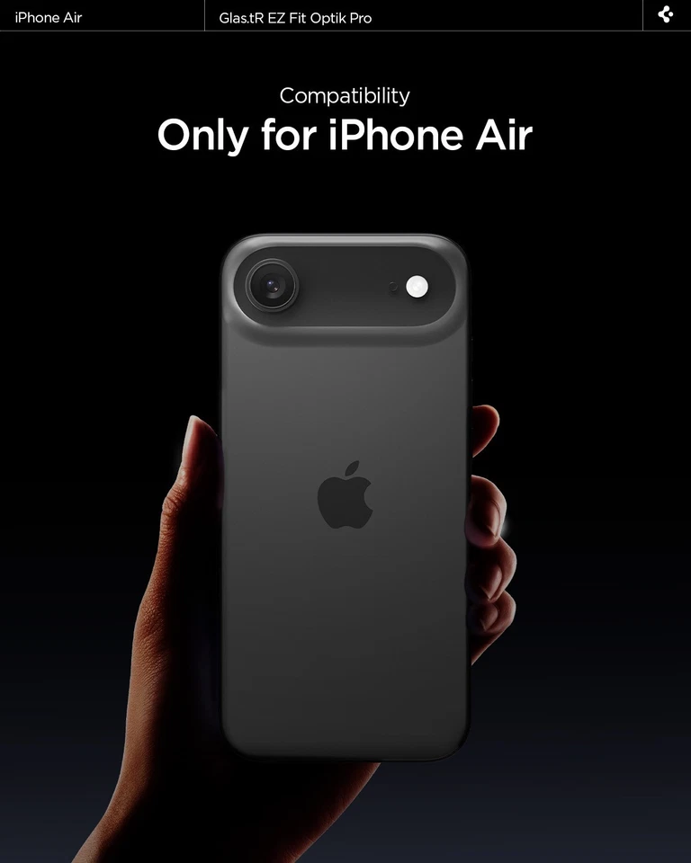 For iPhone 17 / Air | Spigen [ GlasTR Optik Pro EZ Fit ] Camera Lens Protector - Image 3 of 4