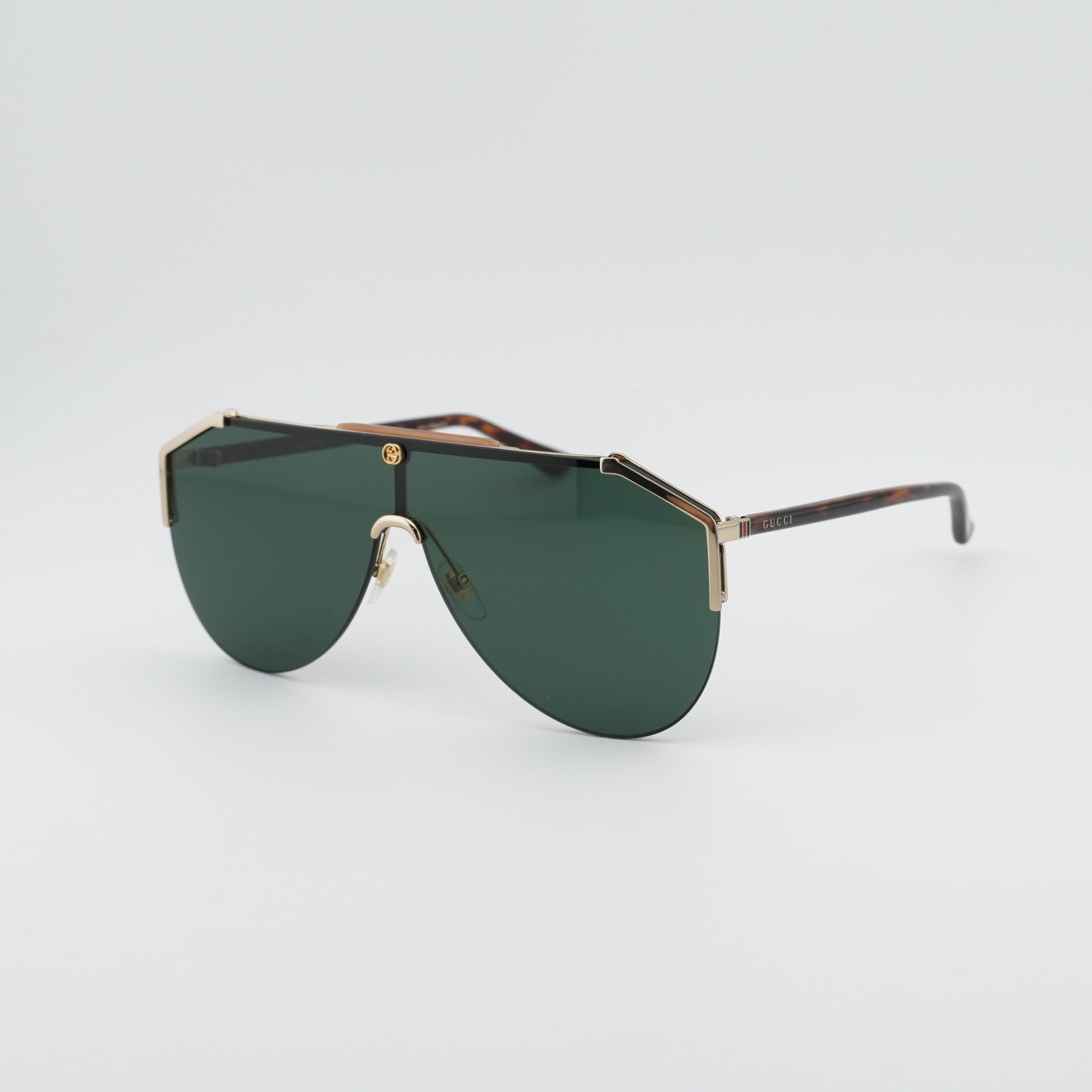 New Gucci GG0584S 002 Gold/Green 99-1-140 Sunglasses