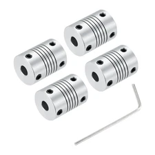 4Pcs 4mm to 6mm Shaft Coupling L25xD19 Flexible Coupler Beam Silver