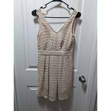 Ivory BCBGeneration Pleated Mini Lace Dress With Pockets Size 4