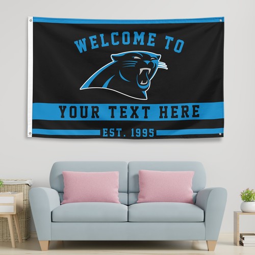 Personalized Carolina Panthers 3x5 ft Flag Custom Football Welcome Banner - Picture 1 of 2