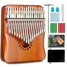 Yellow 17 Keys Kalimba Thumb Piano, Portable Mbira, Finger, Kids, Adults, Gift