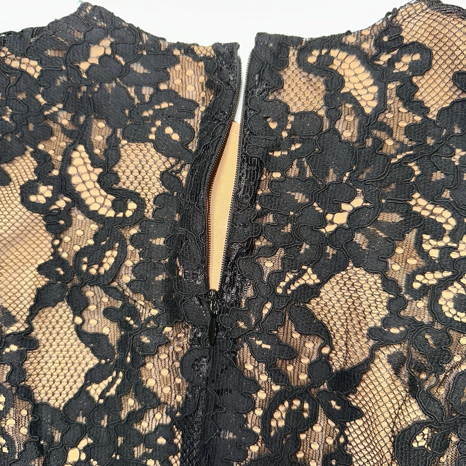 MICHAEL KORS abito donna media lunghezza manica lunga pizzo nero taglia 2