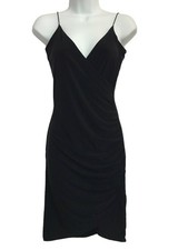 LEITH Sleeveless LBD Sz S Spaghetti Strap Little Black Dress Ruched Side Party