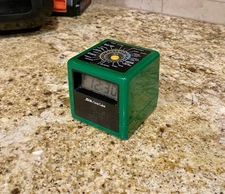 Vintage JS&A Green TimeCube  Digital Mini WorldTravel Alarm clock