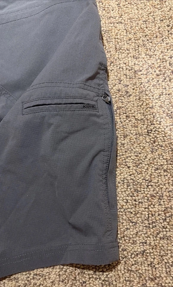 Kuhl Silencer Kargo Short 10" Masculino 32 Cinza Carga Caminhadas Ao Ar Livre Bolsos Casuais - Imagem 3 de 4
