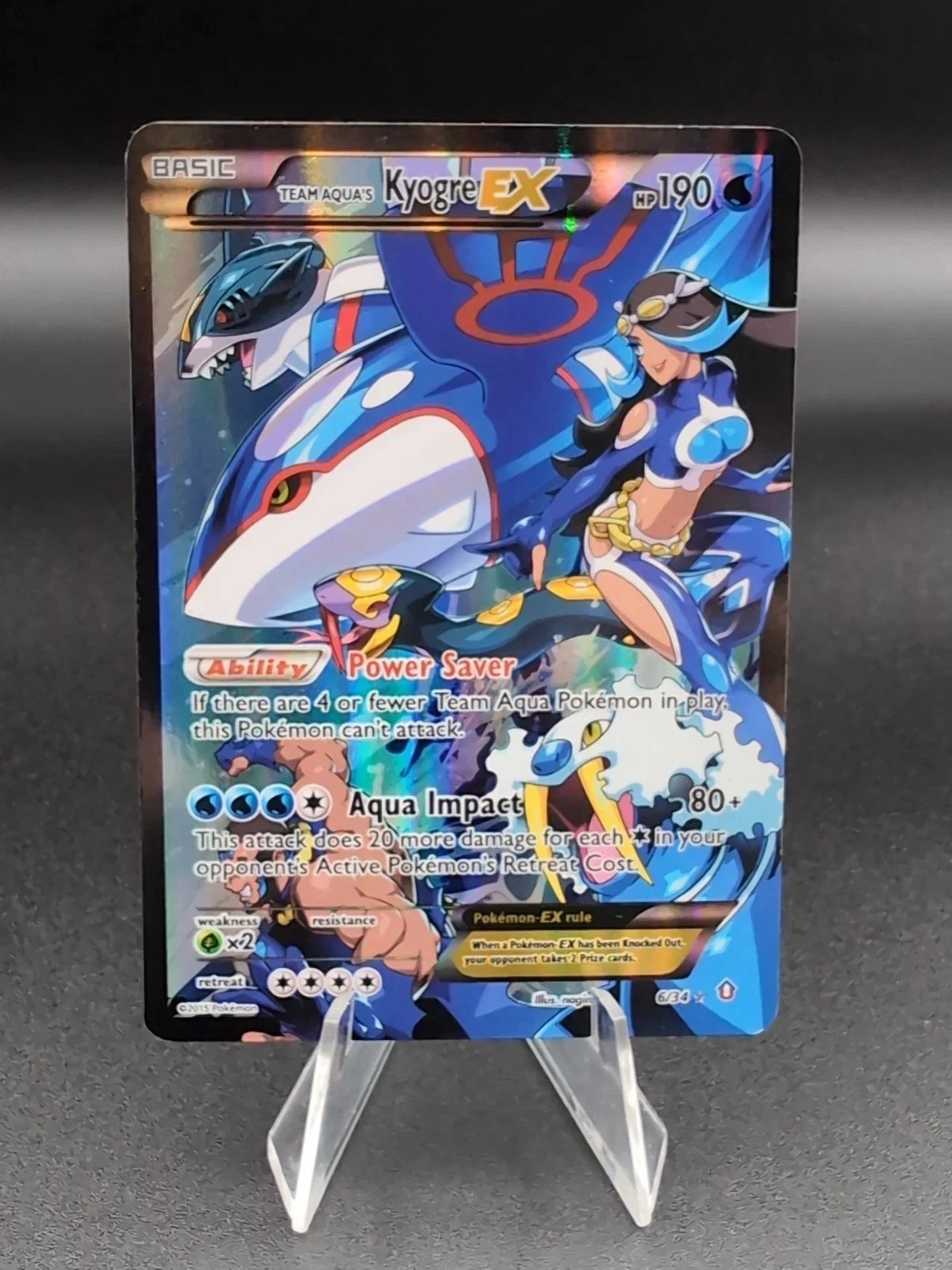 Team Aqua's Kyogre EX 6/34 Double Crisis Holo