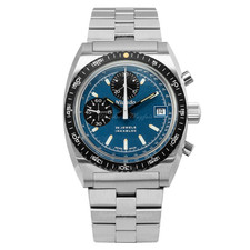Nivada Grenchen Autochron Blue Steel Bracelet 38 mm 77003A45 watch