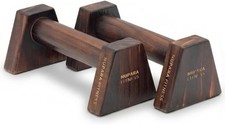Wooden Push Up Bars Calisthenics Equipment Core & Upper Body Strength Training &