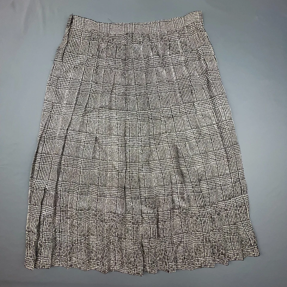 Falda De Colección Para Mujer 32 Negra Glen Cuadros Seda Plisada Academia Dinero Antiguo Preppy Foto 2 de 4