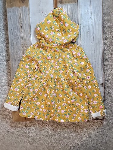 Little Lass Pink Gold Floral Print Hooded Jacket Girls Size 5 - Picture 5 of 5